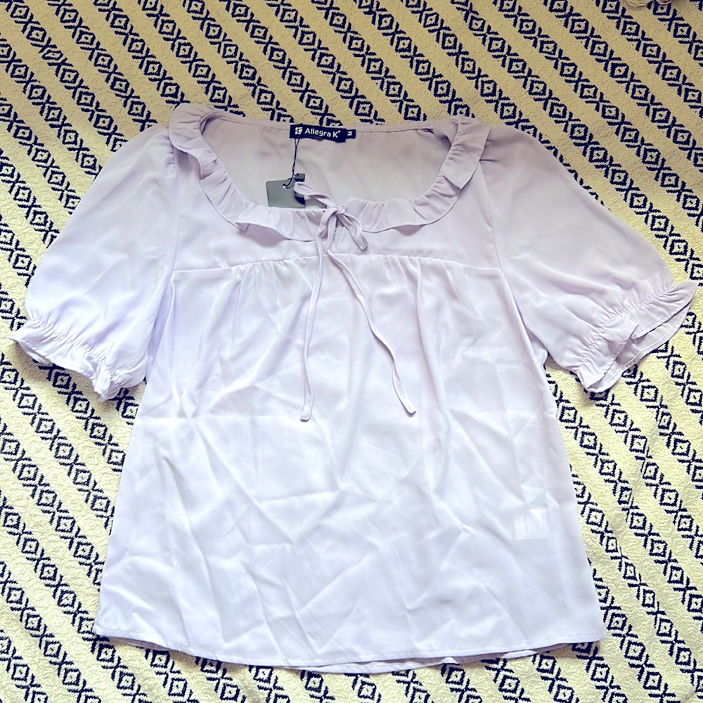 Amazon.com Allegra K purple cottage core style blouse - Size M